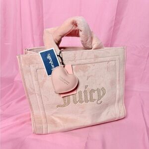 Juicy Couture Blush Pink Tote with Heart Charm